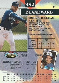 Duane Ward  baseball card collectible - Main Image 2