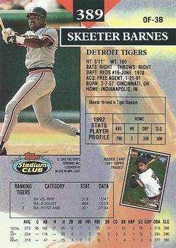 Skeeter Barnes  baseball card collectible - Main Image 2
