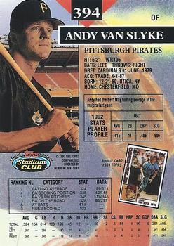Andy Van Slyke  baseball card collectible - Main Image 2