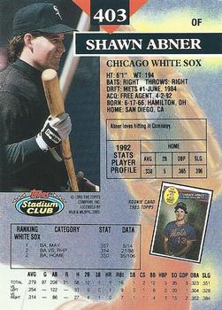 Shawn Abner  baseball card collectible - Main Image 2