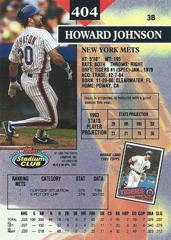 Howard Johnson  baseball card collectible - Main Image 2