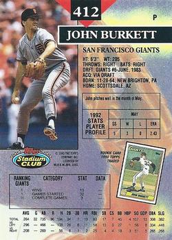 John Burkett  baseball card collectible - Main Image 2