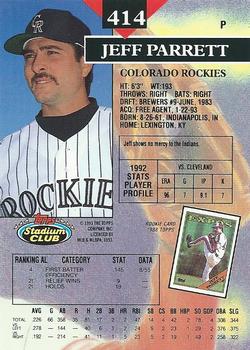 Jeff Parrett  baseball card collectible - Main Image 2