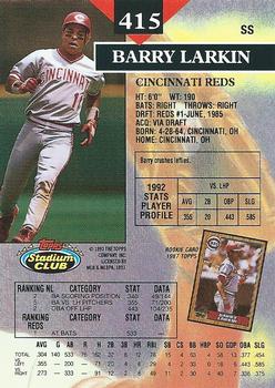 Barry Larkin  baseball card collectible - Main Image 2