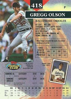 Gregg Olson  baseball card collectible - Main Image 2