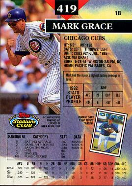 Mark Grace  baseball card collectible - Main Image 2