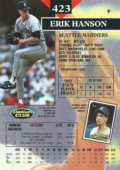 Erik Hanson  baseball card collectible - Main Image 2