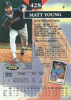 Matt Young  baseball card collectible - Main Image 2