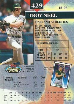 Troy Neel  baseball card collectible - Main Image 2
