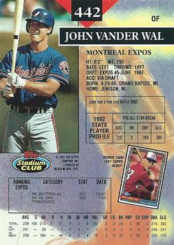 John Vander Wal  baseball card collectible - Main Image 2