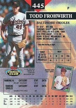 Todd Frohwirth  baseball card collectible - Main Image 2