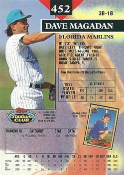 Dave Magadan  baseball card collectible - Main Image 2