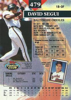 David Segui  baseball card collectible - Main Image 2