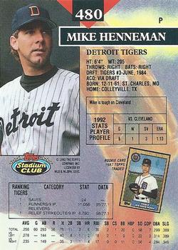 Mike Henneman  baseball card collectible - Main Image 2