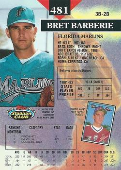 Bret Barberie  baseball card collectible - Main Image 2