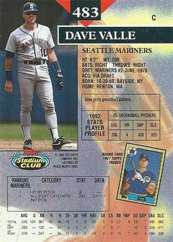 Dave Valle  baseball card collectible - Main Image 2