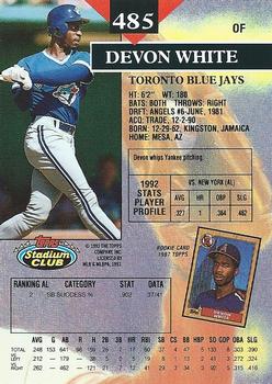 Devon White  baseball card collectible - Main Image 2