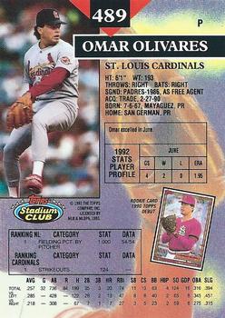 Omar Olivares  baseball card collectible - Main Image 2