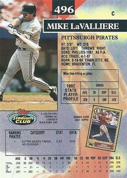 Mike LaValliere  baseball card collectible - Main Image 2