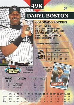 Daryl Boston  baseball card collectible - Main Image 2