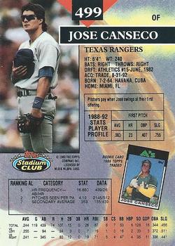 Jose Canseco  baseball card collectible - Main Image 2