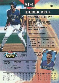 Derek Bell  baseball card collectible - Main Image 2