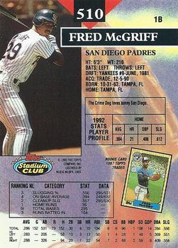 Fred McGriff  baseball card collectible - Main Image 2