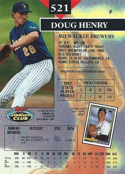 Doug Henry  baseball card collectible - Main Image 2