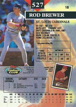 Rod Brewer  baseball card collectible - Main Image 2