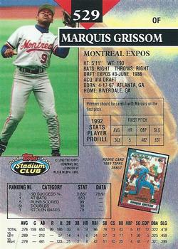 Marquis Grissom  baseball card collectible - Main Image 2