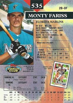 Monty Fariss  baseball card collectible - Main Image 2