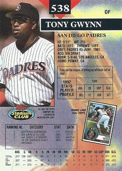 Tony Gwynn  baseball card collectible - Main Image 2