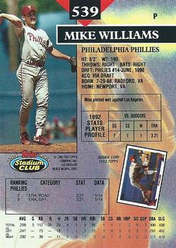 Mike Williams  baseball card collectible - Main Image 2