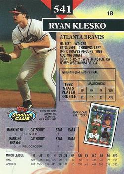 Ryan Klesko  baseball card collectible - Main Image 2