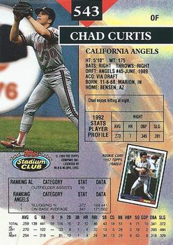 Chad Curtis  baseball card collectible - Main Image 2