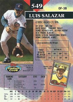 Luis Salazar  baseball card collectible - Main Image 2