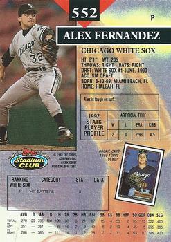 Alex Fernandez  baseball card collectible - Main Image 2