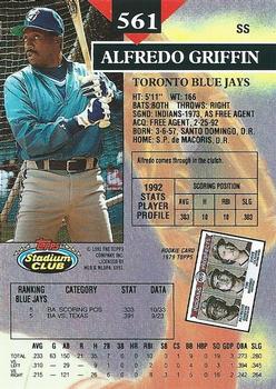 Alfredo Griffin  baseball card collectible - Main Image 2
