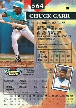 Chuck Carr  baseball card collectible - Main Image 2