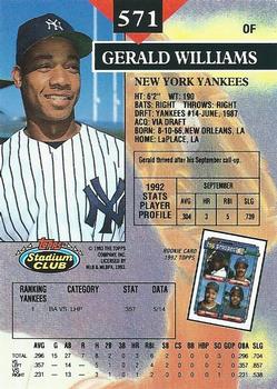 Gerald Williams  baseball card collectible - Main Image 2
