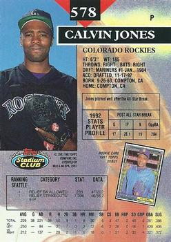 Calvin Jones  baseball card collectible - Main Image 2