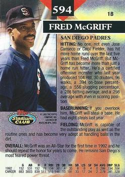 Fred McGriff  baseball card collectible - Main Image 2
