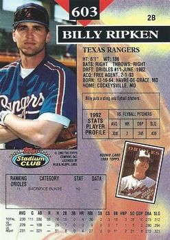 Billy Ripken  baseball card collectible - Main Image 2