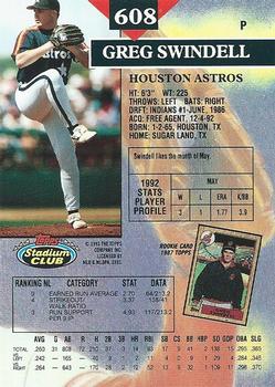 Greg Swindell  baseball card collectible - Main Image 2