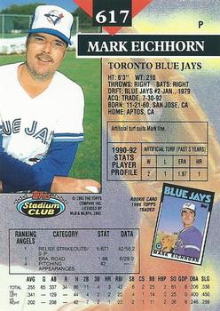 Mark Eichhorn  baseball card collectible - Main Image 2