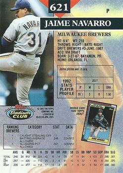 Jaime Navarro  baseball card collectible - Main Image 2