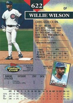 Willie Wilson  baseball card collectible - Main Image 2