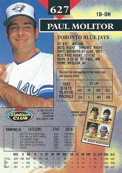 Paul Molitor  baseball card collectible - Main Image 2
