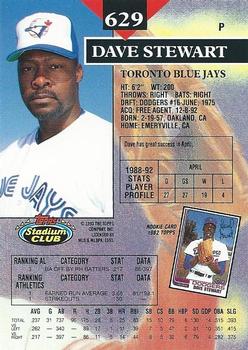 Dave Stewart  baseball card collectible - Main Image 2