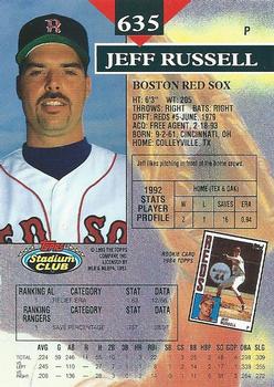 Jeff Russell  baseball card collectible - Main Image 2